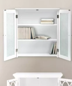 TeamsonUS Teamson Home Connor 2 Door Floor Cabinet With 3 Shelves, White