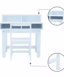 TeamsonUS New Fantasy Fields Wooden Play Writing Desk With Storage And Chair Set, White 20 TeamsonUS New Fantasy Fields Wooden Play Writing Desk With Storage And Chair Set, White