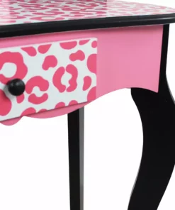 TeamsonUS Kids Fantasy Fields - Fashion Leopard Prints Gisele Play Vanity Set - Pink / Black