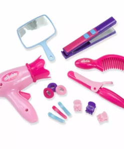 TeamsonUS Kids Sophia's Hair Styling Kit With Salon Chair Set For 18'' Dolls, Pink