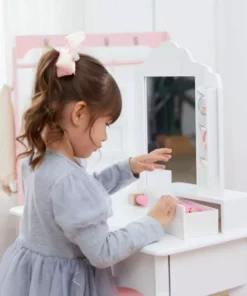 TeamsonUS Fantasy Fields Little Princess Anna Vanity Set With Mirror, Drawers, Jewelry Storage, And Stool, White New 15 TeamsonUS Fantasy Fields Little Princess Anna Vanity Set With Mirror, Drawers, Jewelry Storage, And Stool, White New