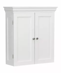 TeamsonUS Teamson Home Stratford Two Door Removable Wall Cabinet With Two Contemporary Style Doors, White