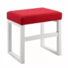 TeamsonUS Teamson Home Bellezza Kids Vanity Stool, White/Coral Red