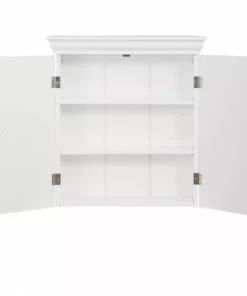 TeamsonUS Teamson Home Stratford Two Door Removable Wall Cabinet With Two Contemporary Style Doors, White