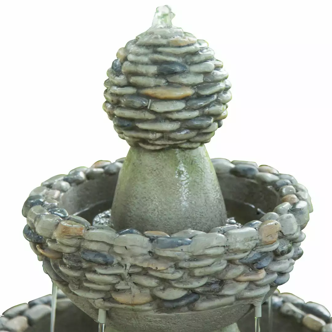 TeamsonUS Teamson Home Outdoor Stone-Look 3-Tier Pedestal Floor Fountain, Gray 8 TeamsonUS Teamson Home Outdoor Stone-Look 3-Tier Pedestal Floor Fountain, Gray