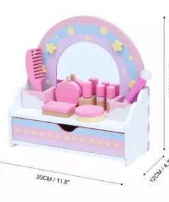 TeamsonUS Teamson Kids Little Dreamer Wooden Tabletop Vanity Set With 9 Play Accessories, Pink
