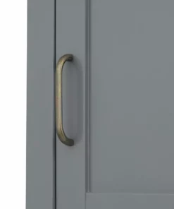 TeamsonUS Teamson Home Mercer Mid Century Modern Linen Tower Storage Cabinet With Two Doors, Gray 13 TeamsonUS Teamson Home Mercer Mid Century Modern Linen Tower Storage Cabinet With Two Doors, Gray