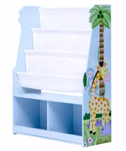TeamsonUS Fantasy Fields Kids Sunny Safari Wooden Display Bookshelf With Storage Drawer, Multicolor