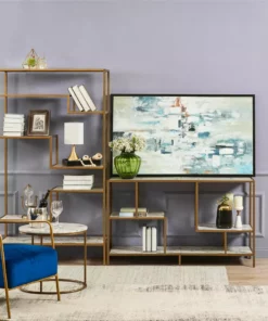 TeamsonUS Teamson Home Marmo Modern Open Air Stand For TVs Up To 60