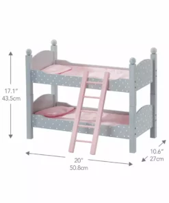 TeamsonUS Kids Olivia's Little World Polka Dots Princess Double Bunk Bed For 18" Dolls, Gray 8 TeamsonUS Kids Olivia's Little World Polka Dots Princess Double Bunk Bed For 18