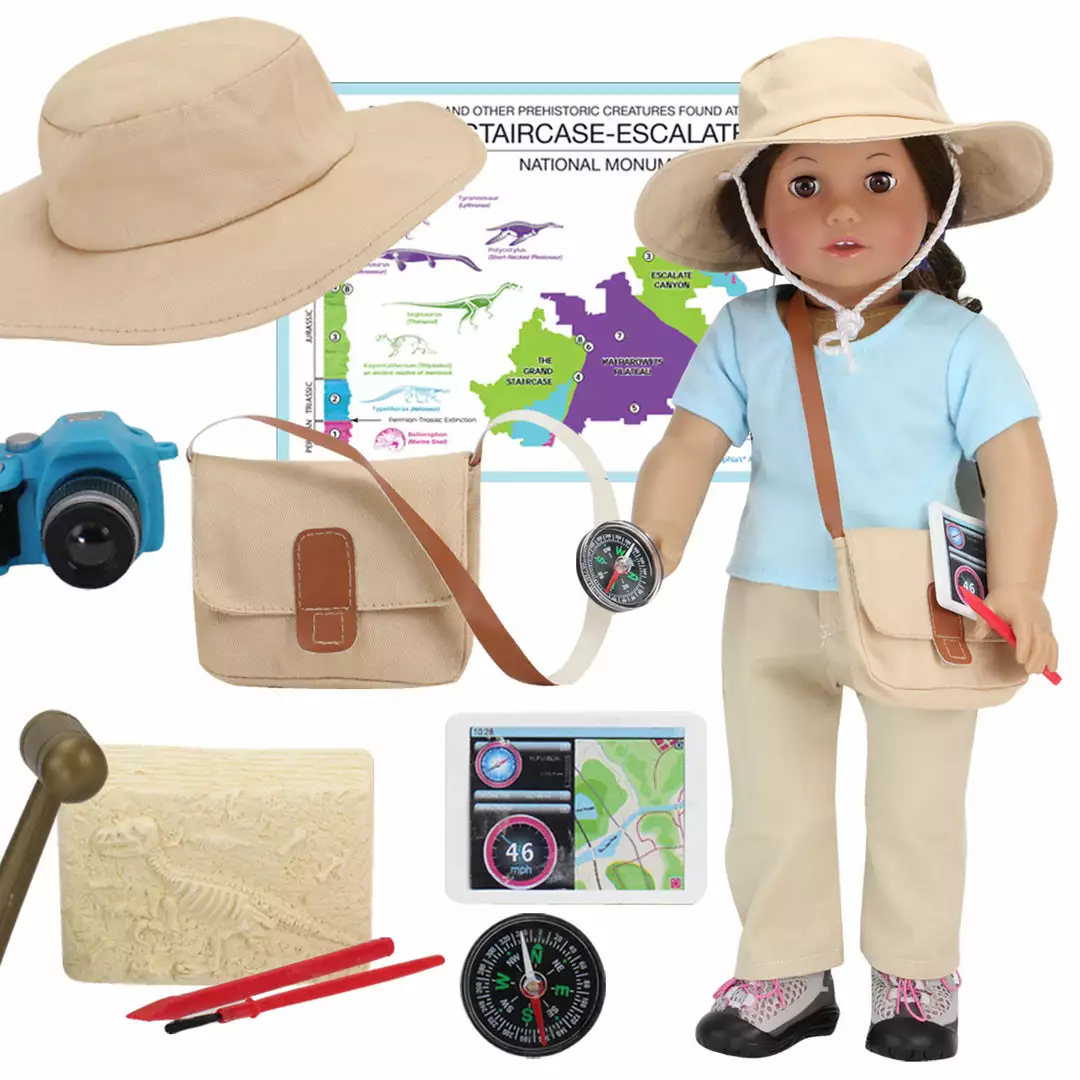 TeamsonUS Sophia's 10 Piece Smithsonian Paleontologist Set For 18" Dolls, Multicolor 3 TeamsonUS Sophia's 10 Piece Smithsonian Paleontologist Set For 18" Dolls, Multicolor