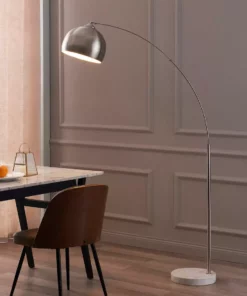 TeamsonUS Teamson Home Arquer Arc 68" Metal Floor Lamp With Bell Shade, Polished Nickel 10 TeamsonUS Teamson Home Arquer Arc 68