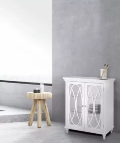 TeamsonUS Teamson Home Florence 2 Door Wooden Floor Cabinet With Adjustable Shelves, Natural