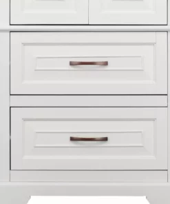 TeamsonUS Teamson Home St. James Wooden Linen Tower Cabinet With 2 Drawers, White 15 TeamsonUS Teamson Home St. James Wooden Linen Tower Cabinet With 2 Drawers, White