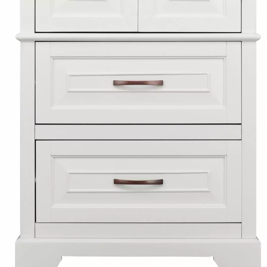 TeamsonUS Teamson Home St. James Wooden Linen Tower Cabinet With 2 Drawers, White 9 TeamsonUS Teamson Home St. James Wooden Linen Tower Cabinet With 2 Drawers, White