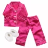 TeamsonUS Sophia's 3 Piece Satin Pajama Set With Slippers For 18" Dolls, Hot Pink 1 TeamsonUS Sophia's 3 Piece Satin Pajama Set With Slippers For 18" Dolls, Hot Pink