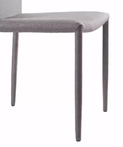 TeamsonUS Teamson Home Fabric Dining Chair With Metal Legs, Set Of 2, Light Gray