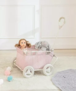 TeamsonUS Olivia's Little World Polka Dots Princess Baby Doll Wagon, Pink Kids