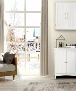 TeamsonUS Teamson Home Newport Contemporary Wooden Removable Cabinet, White