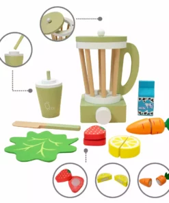 TeamsonUS Teamson Kids Little Chef Frankfurt Wooden Blender Play Kitchen Accessories, Green 14 TeamsonUS Teamson Kids Little Chef Frankfurt Wooden Blender Play Kitchen Accessories, Green