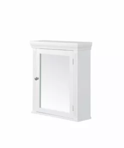 TeamsonUS Teamson Home Removable Wooden Medicine Cabinet With Crown Molded Top, White