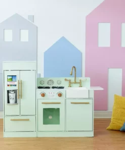 TeamsonUS Teamson Kids - Little Chef Chelsea Modern Play Kitchen - Mint / Gold