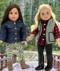 TeamsonUS Kids Sophia's Jean Jacket, Leggings, And Boots Set For 18