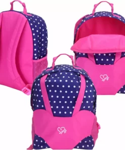 TeamsonUS Sophia's Polka Dot Backpack Carrier To Fit 15'' & 18'' Dolls, Navy