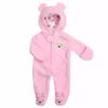 TeamsonUS Kids Sophia's Fleece Bear Hooded Snowsuit Outfit For 15'' Dolls, Light Pink