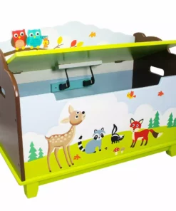 TeamsonUS Fantasy Fields Enchanted Woodland Kids Wooden Toy Storage Chest, Multicolor
