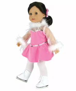 TeamsonUS Kids Sophia's Complete Figure Skating Outfit With Dress, Ice Skates And Accessories For 18" Dolls, Pink/Silver 7 TeamsonUS Kids Sophia's Complete Figure Skating Outfit With Dress, Ice Skates And Accessories For 18