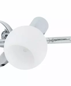 TeamsonUS Teamson Home Bathroom Vanity Triple Sconce Light With 3 Frosted Shades, Chrome Fixture