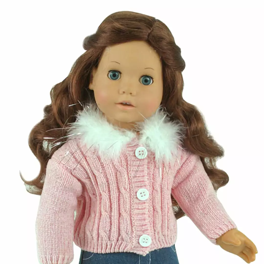 TeamsonUS Sophia's 3 Piece Feather Trim Sweater Outfit Set For 18'' Dolls, Pink 6 TeamsonUS Sophia's 3 Piece Feather Trim Sweater Outfit Set For 18'' Dolls, Pink