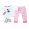 TeamsonUS Sophia's - 15" Doll - Ballerina Print Pj's & Slippers Set - Light Pink
