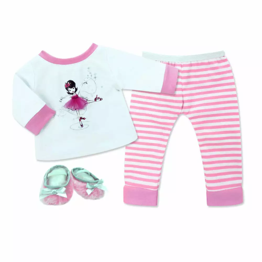 TeamsonUS Sophia's - 15" Doll - Ballerina Print Pj's & Slippers Set - Light Pink 3 TeamsonUS Sophia's - 15" Doll - Ballerina Print Pj's & Slippers Set - Light Pink