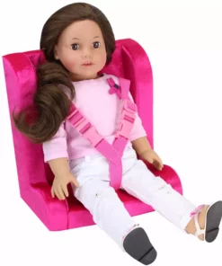 TeamsonUS Sophia's Plush Car Seat For 15'' To 18'' Dolls, Hot Pink Kids