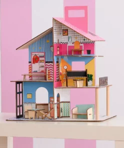 TeamsonUS Teamson Kids 360 Pop Dollhouse With 12 Accessories For 3.5" Dolls, Multicolor