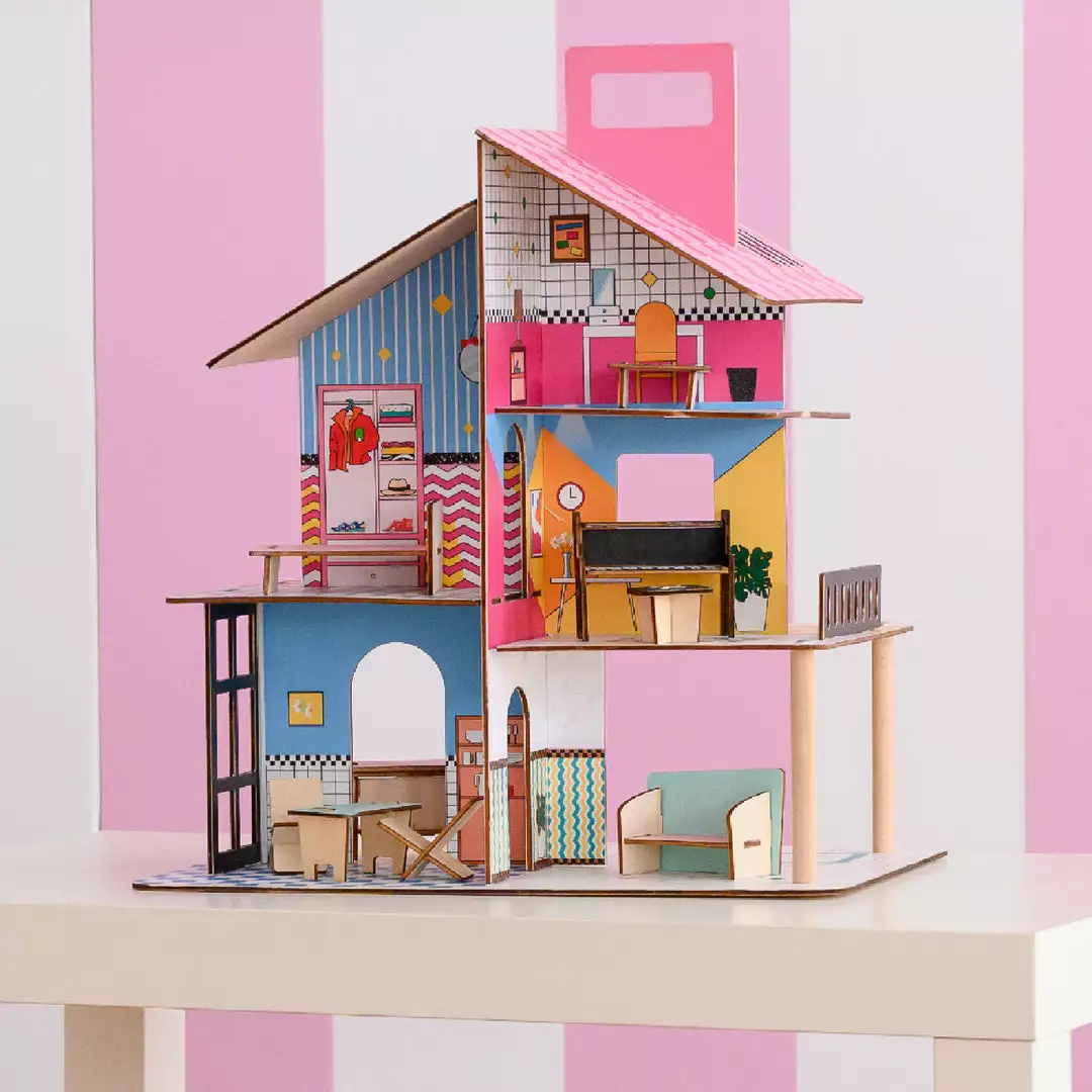 TeamsonUS Teamson Kids 360 Pop Dollhouse With 12 Accessories For 3.5" Dolls, Multicolor 4 TeamsonUS Teamson Kids 360 Pop Dollhouse With 12 Accessories For 3.5" Dolls, Multicolor