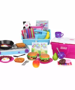 TeamsonUS Sophia's Cooler, Mugs And Grocery Food Set For 18'' Dolls, Hot Pink Kids