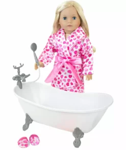 TeamsonUS Sophia's Classic Clawfoot Bathtub Pretend Furniture For 18" Doll Kids