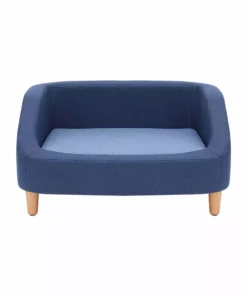 TeamsonUS New Teamson Pets Bennett Elevated Linen Sofa Pet Daybed For Small And Medium Dogs, Navy