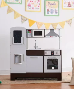 TeamsonUS Teamson Kids Little Chef Munich Classic Kids Kitchen Playset With E-Writing Board, Espresso/Gray 10 TeamsonUS Teamson Kids Little Chef Munich Classic Kids Kitchen Playset With E-Writing Board, Espresso/Gray