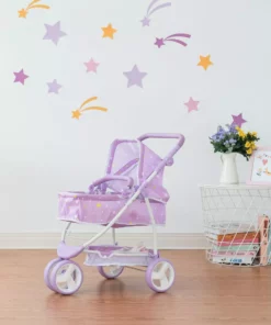 TeamsonUS Olivia's Little World Twinkle Stars Princess 2-in-1 Baby Doll Stroller, Purple