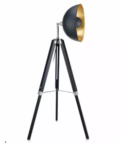 TeamsonUS Teamson Home Fascino Tripod Floor Lamp, Black/Gold