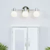 TeamsonUS Teamson Home Bathroom Vanity Triple Sconce Light With 3 Frosted Shades, Chrome Fixture 1 TeamsonUS Teamson Home Bathroom Vanity Triple Sconce Light With 3 Frosted Shades, Chrome Fixture
