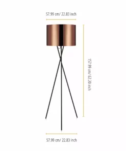 TeamsonUS Teamson Home Cara Tripod Floor Lamp With Copper Shade