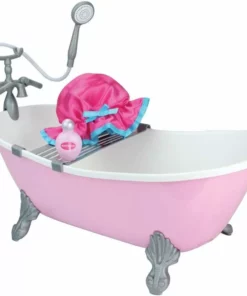 TeamsonUS Sophia's Pink Bathtub And Shower Accessories Set For 18" Dolls