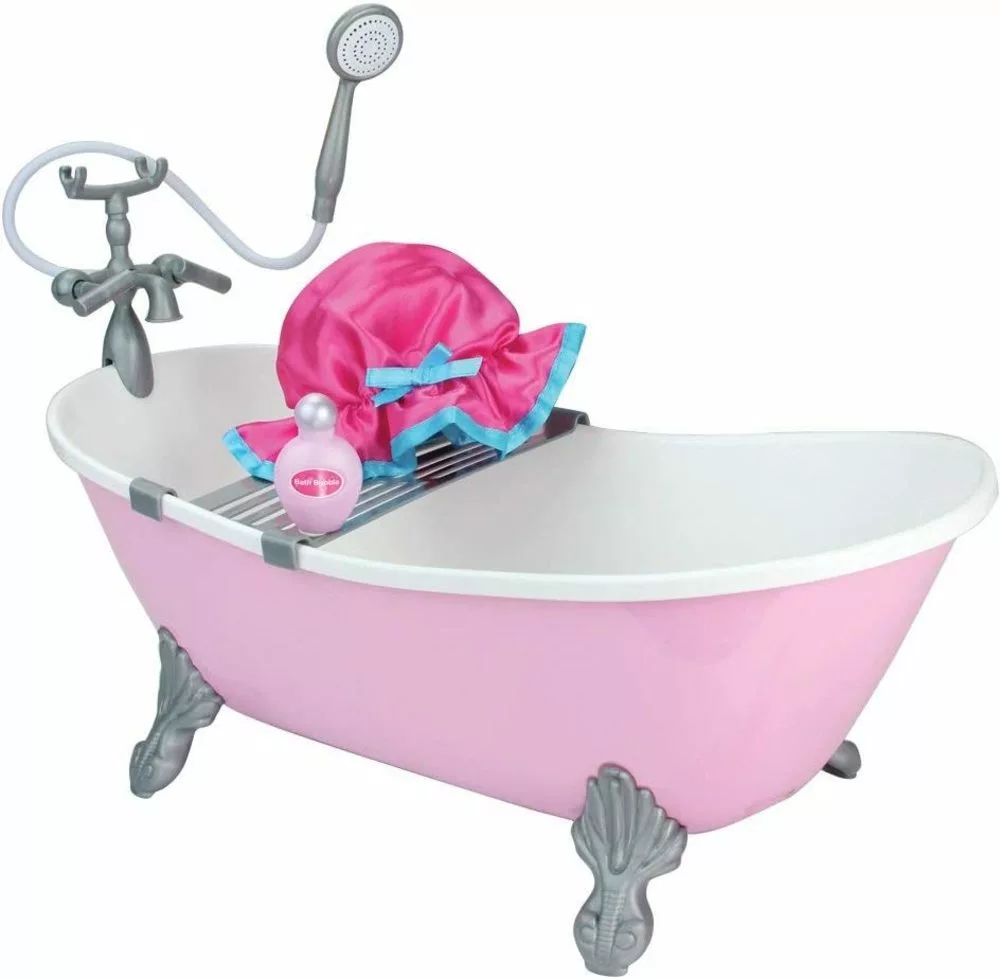 TeamsonUS Sophia's Pink Bathtub And Shower Accessories Set For 18" Dolls 4 TeamsonUS Sophia's Pink Bathtub And Shower Accessories Set For 18" Dolls