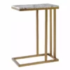 TeamsonUS Teamson Home Marmo Modern Marble-Look C Shape Side Table, Marble/Brass