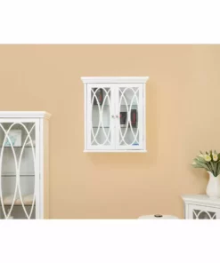 TeamsonUS Teamson Home Florence 2 Door Wooden Wall Cabinet With Adjustable Shelves, White